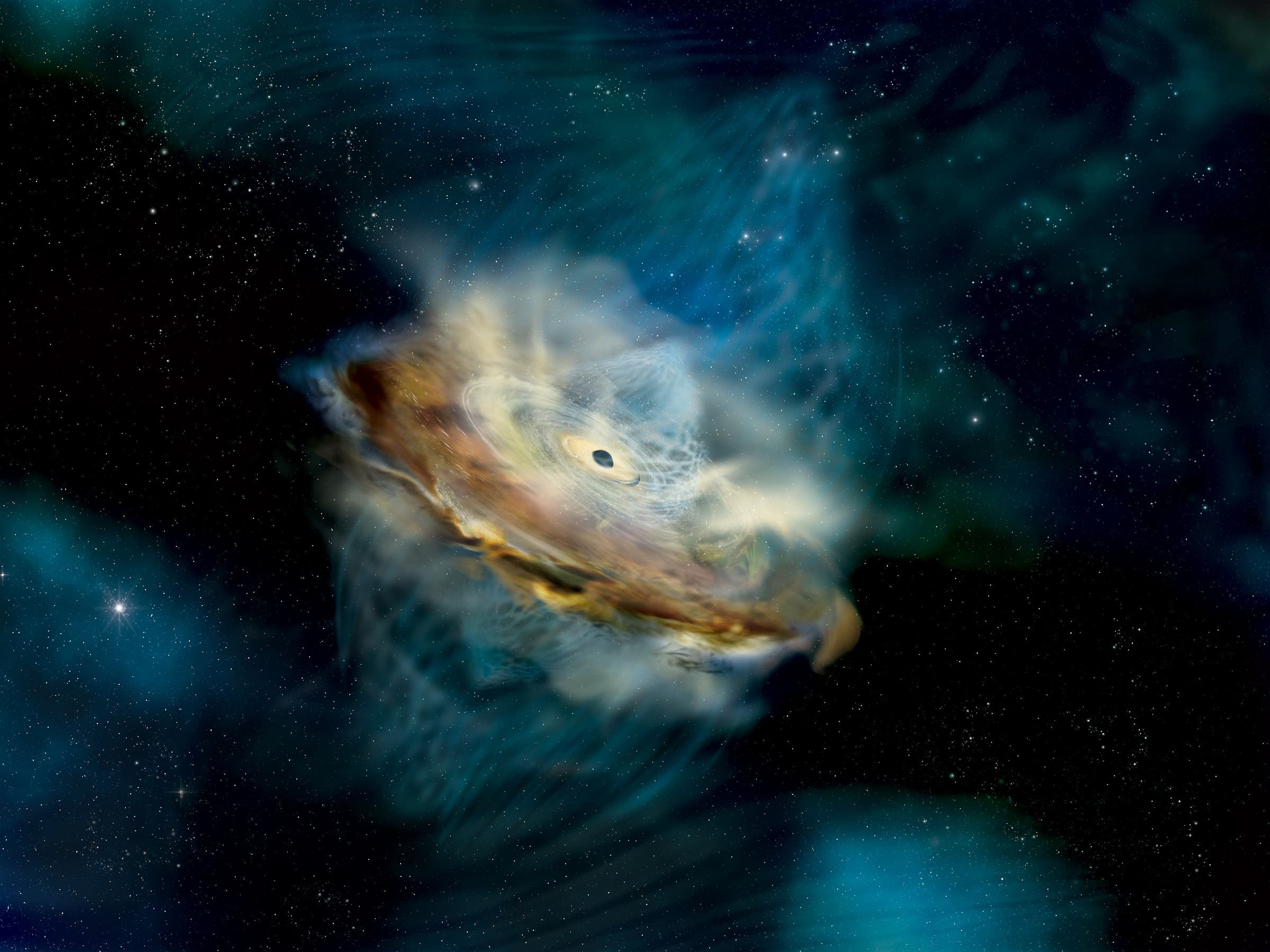 Illustration of the active galaxy 1ES 1927+654 — NASA and Aurore Simonnet