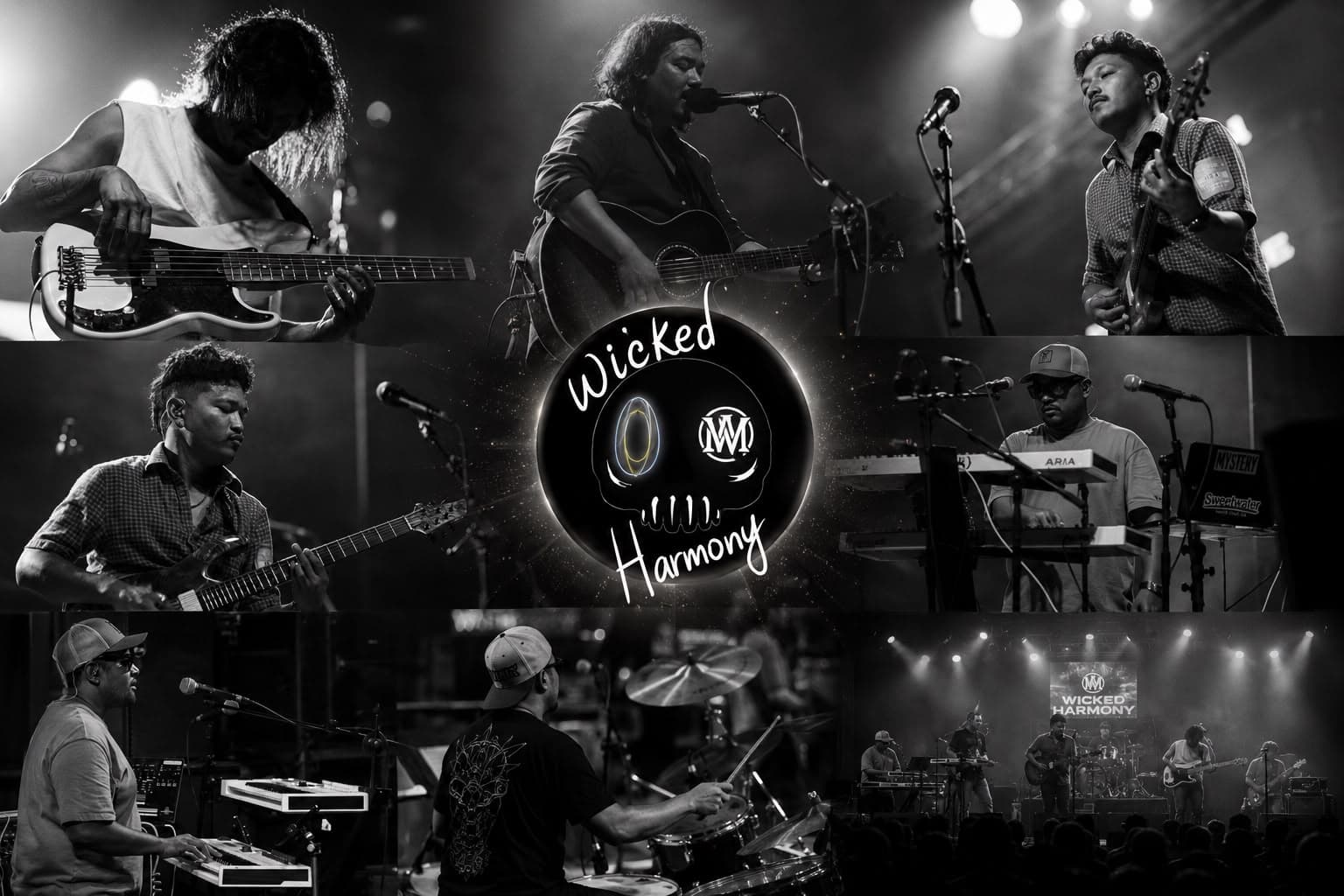 Wicked Harmony live performance collage